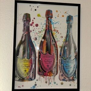 Don Perignion unique bottle frame. Probably around 3x2 but I need to measure it